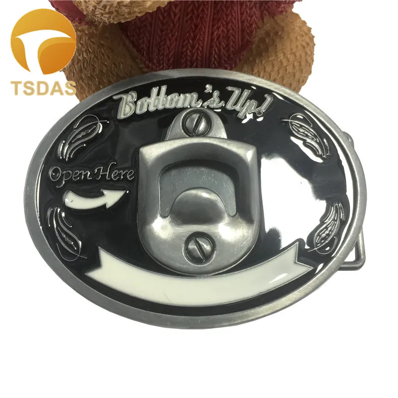 Silver Men Belt Buckles Metal Retail Open Beer Bottle Opener Belt