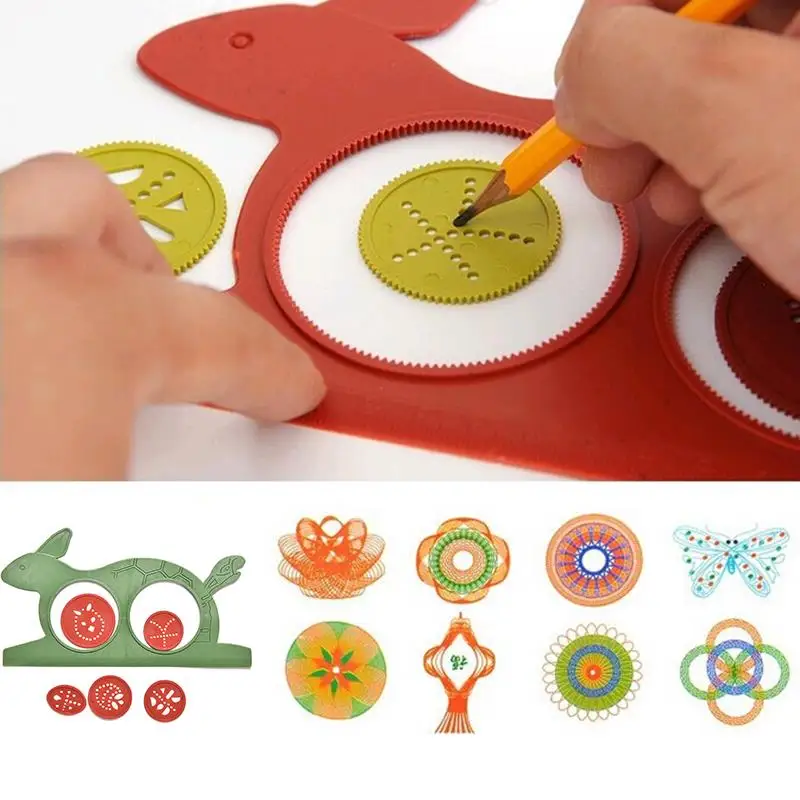 

Newest Spirograph Magic turtle rabbit sketchpad Kids gift drawing board educational toys Mat Magic Pen Educational Toy Water