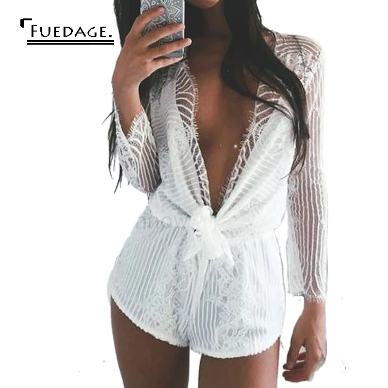 Fuedage 2017 Sale Summer Playsuit Lace Beach Romper For