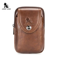 LAOSHIZI модный ремень сумка натуральная кожаная поясная сумка мужская для мобильного сумка на пояс для телефона для мужчин Фанни пакеты Маленький коричневый YB003