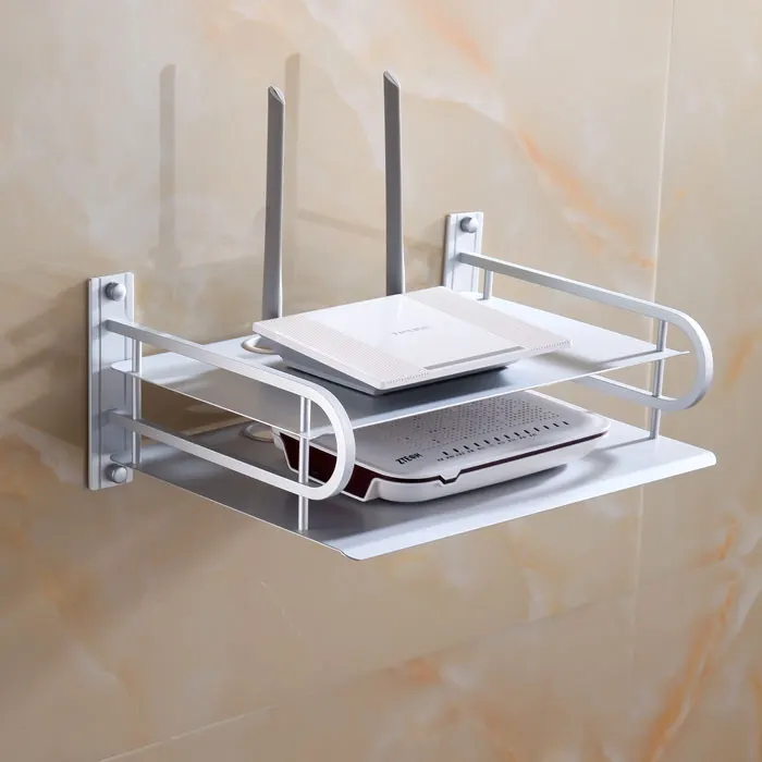 

Double digital TV set-top box router support bracket space aluminum shelf hanging on sale
