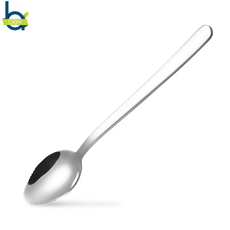 

OBR Serrated Spoon Melon Fruit Baller Coffee Tea Stirrers Stainless Steel Mixing Scoop Ice Cream Cookie Dinnerware Tableware