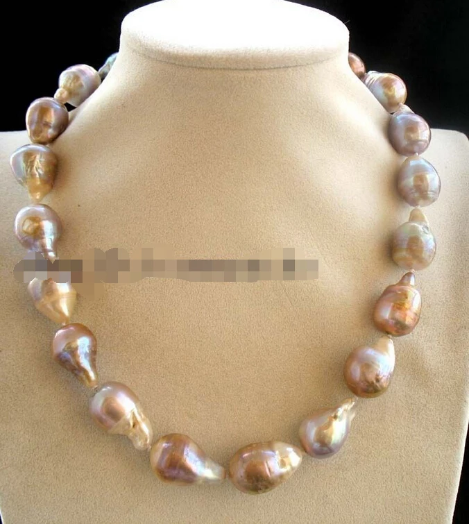

Free shipping >>>>>freshwater pearl purple reborn keshi necklace 18" nature