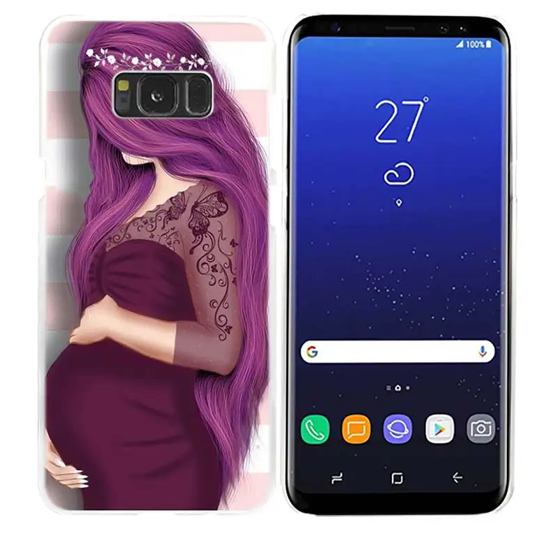 Чехол из поликарбоната для samsung Galaxy M20 M30 M40 M10 S10e S10 S9 S8 Plus S7 Note 8 9 Жесткий чехол для телефона Роскошные коричневые волосы для мамы и дочки - Цвет: 09