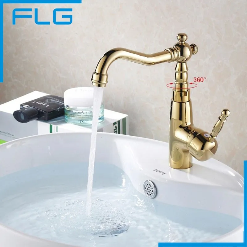 

Single Hole Ceramic Contemporary Bathroom Faucet Bath Gold Copper Hot And Cold Basin Mixer Tap