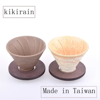 

Ceramic Coffee Dripper Engine V60 Style Coffee Drip Filter Cup Permanent Pour Over Coffee Maker with Separate Stand for 1-4 Cups