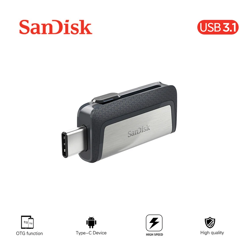 SanDisk usb флэш накопитель 32 Гб 64 128 ГБ type c otg pendrive cle 3 1 карта памяти moomin диск с