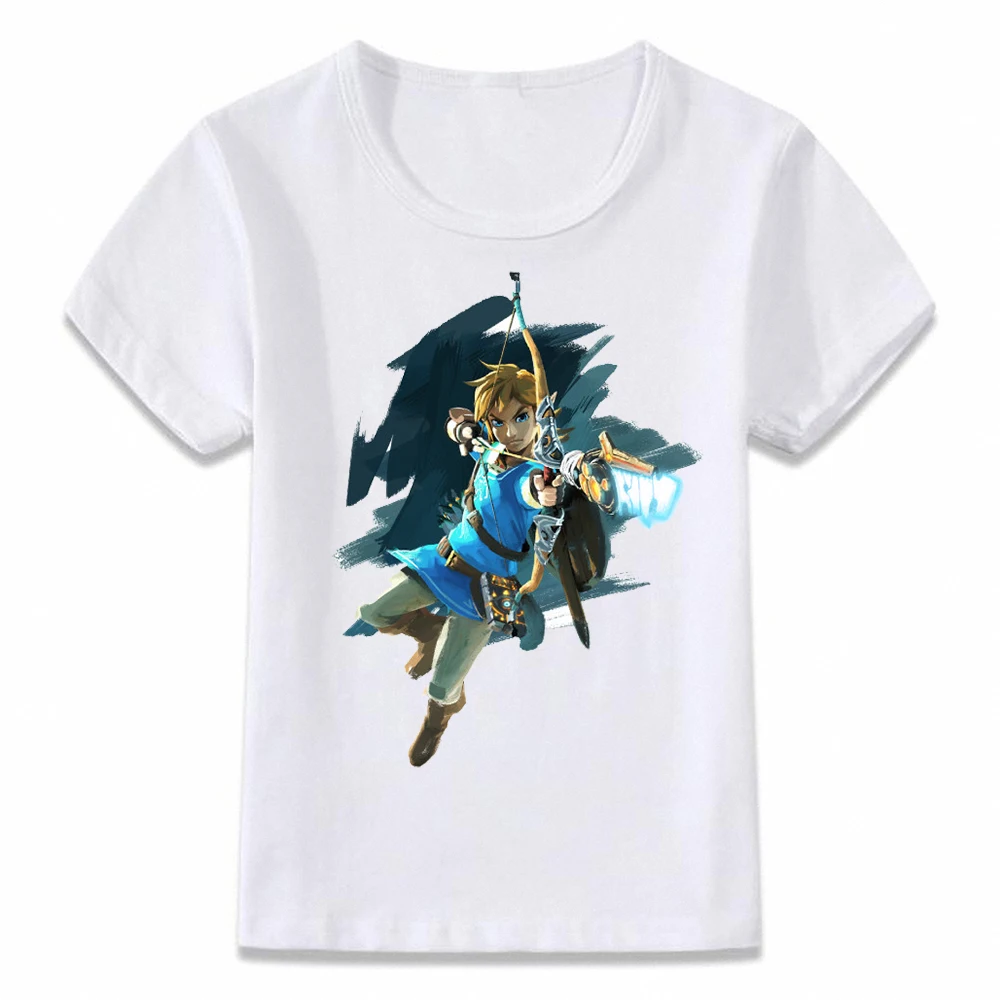 Детская одежда футболка туника с надписью Breathing of The Wild Link Zelda для мальчиков и