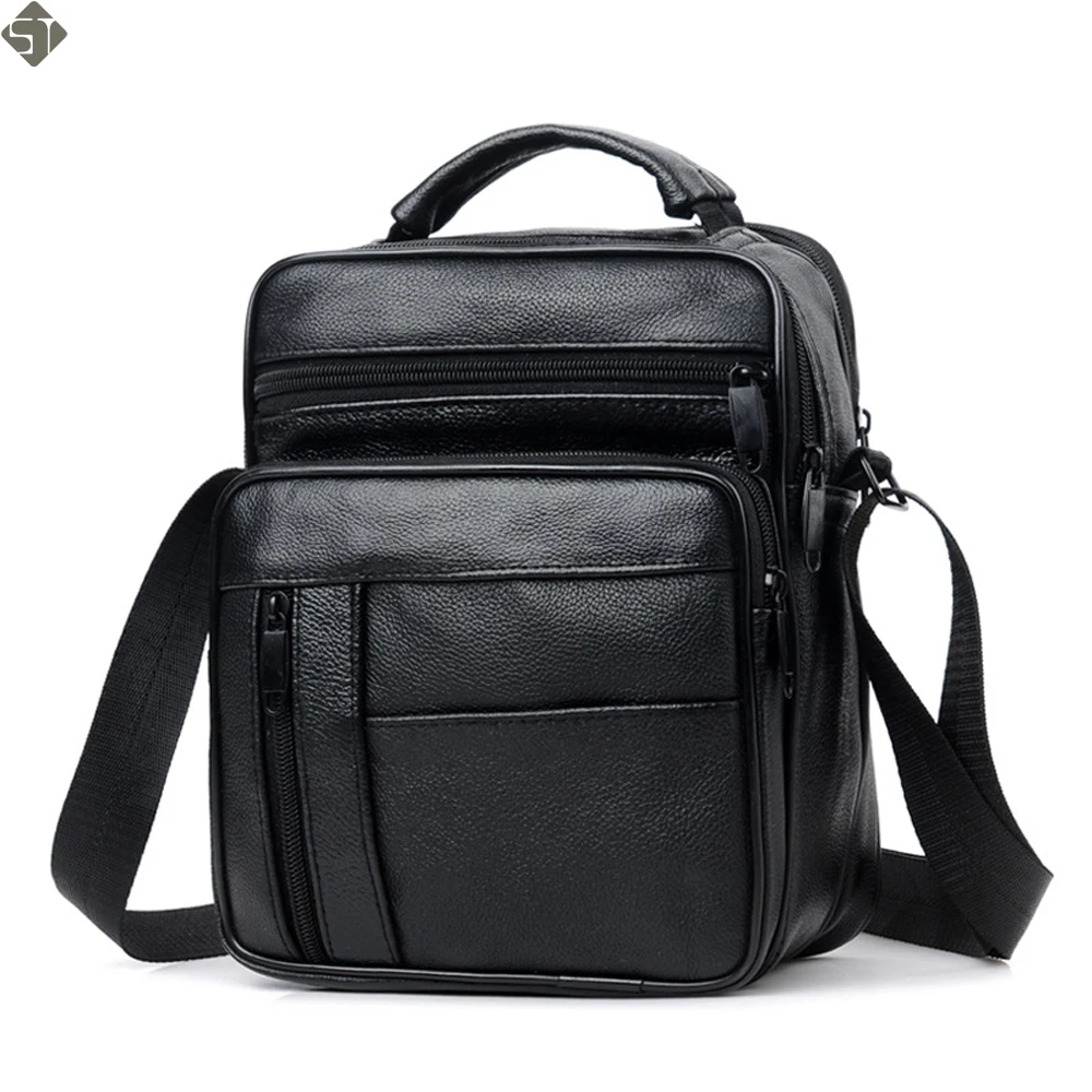 Fashion Leather Men Handbags Black Male Messenger Bags Men's Small