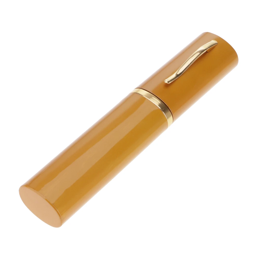 Ручка очки различной формы для чтения дальнозоркости держатель для очков металлический чехол с зажимом - Цвет: Цвет: желтый