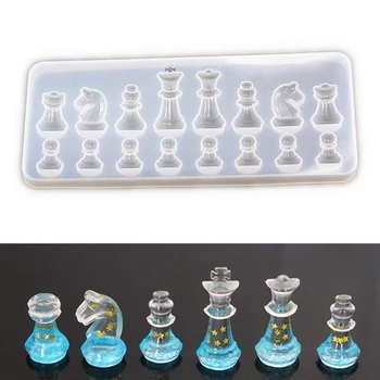

Resin Casting Molds Set 2Pcs 3D Chess Clear Silicone Mold For Making Polymer Clay, Crafting, Resin Epoxy