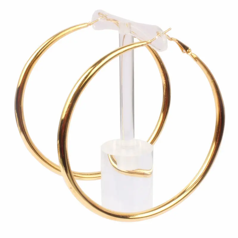 

60-90mm Vintage Big Hoop Earrings for Women Gold/Silver Color Simple Earring Exaggerated Women Accessories Party Jewelry Gift