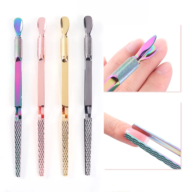 $US $3.32 Double Head Nail Cuticle Pusher Professional False Nail Extension Tweezers Polish Remove