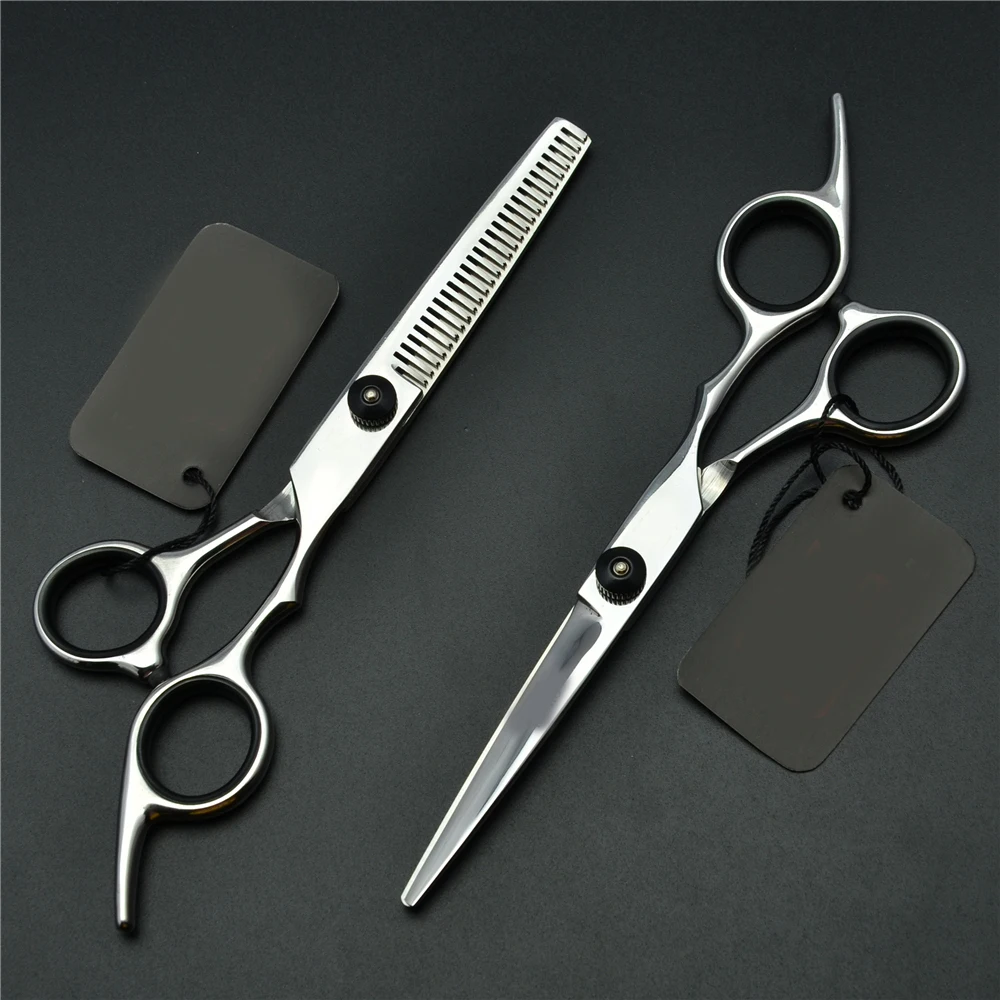 

2Pcs/1Pair 6 Inch JP 440C Professional Human Hair Scissors Hairdressing Cutting + Thinning Shears Hair Styling Tools