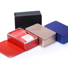 100 шт./лот, быстрая, 10*6,4*3,2 см, жестяная металлическая чайная прямоугольная жестяная коробка для чая, конфет, визитная карточка, коробка для хранения, чехол