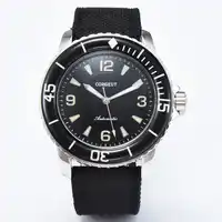 45mm CORGEUT black dial super luminous SUB Rotating bezel mechanical Automatic mens watch