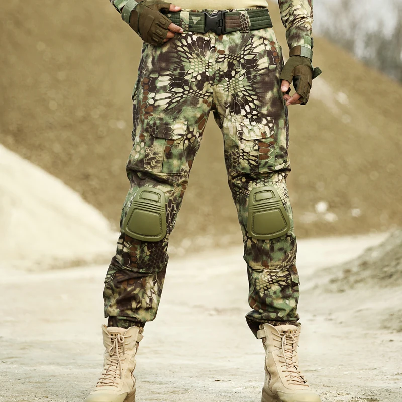 Военные тактические брюки мужские камуфляжные Панталоны лягушка брюки карго наколенники рабочие брюки армейские охотники спецназ боевые охотничьи брюки