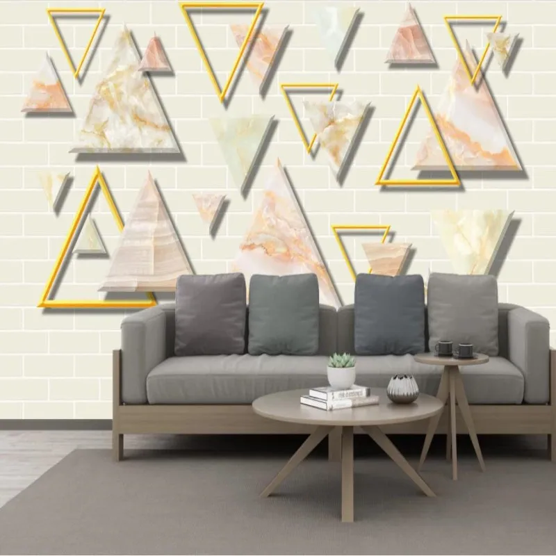 

Nordic modern minimalist marble geometric triangle background wall