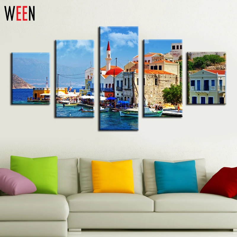 

Venice Watertown Wall Picture Canvas Arts For Living Room Modern City Poster and Printed Canvas Painting Art For Home Decor
