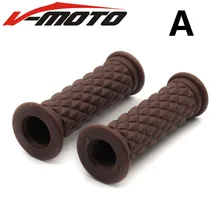 6 colors 22/24mm Vintage Rubber Motorcycle Hand Grip Handbear Handle Bar fit for Honda Yamaha Harley Kawasaki Suzuki ATV Ducati