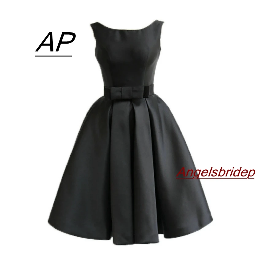 Sexy-Open-Back-Little-Black-Dress-Sleeveless-Satin-With-Bow-Cocktail-Dresses-for-Paty-2018-New