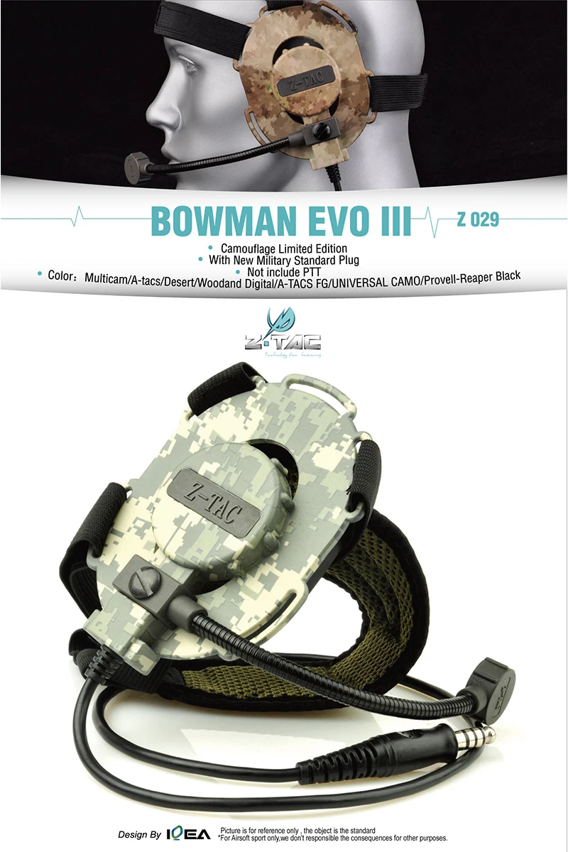 Z-Tactical Bowman Evo III гарнитура Военная страйкбол Пейнтбол тактические охотничьи наушники Z029
