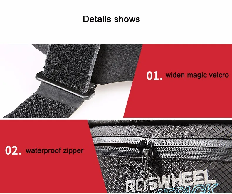 Top ROSWHEEL Bike Accessories 1.5L 100% Waterproof Bicycle Bag Front Frame Tube Triangle Bag MTB Bike Folding Bike Front Bag 9