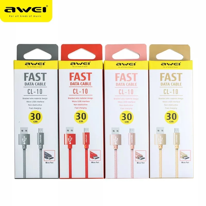 Awei CL 10 Android USB кабель для передачи данных плетеный провод из сплава мобильного