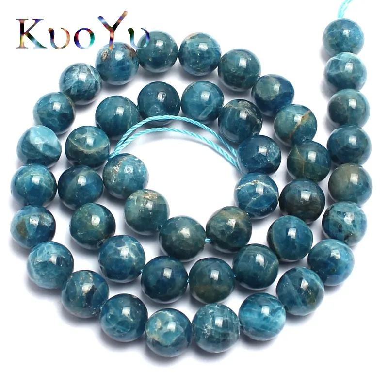 

Natural Genuine Blue Ocean Apatite Gem Stone Beads Round Loose Beads For Jewelry Making 15"inch 6/8/10mm DIY Bracelet Necklace