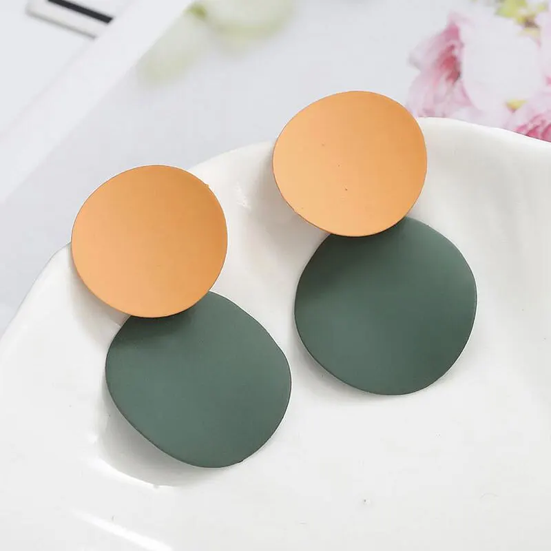 

Krazylee New arrival metal round Earrings vintage irregular geometric multilayer drop Earring For women jewelry gifts YY783