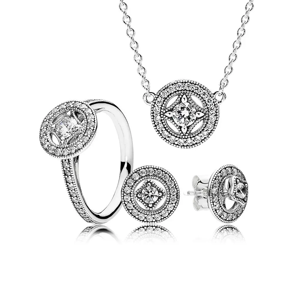 

EDELL YCS 100% 925 Sterling Silver SALE - Vintage Allure Gift Set Charms rings Fit DIY Original Jewelry A Set
