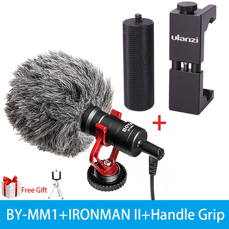 BOYA BY-MM1 Video Record Microphone Compact On-Camera Recording Mic for iPhone X 8 7 Huawei Nikon Canon DSLR - Цвет: Option 2