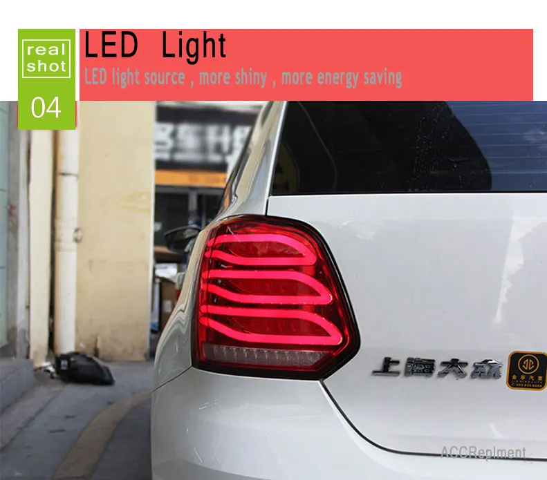 2 шт. автомобильный Стайлинг для VW polo задний светильник s 2011- для polo светодиодный задний фонарь+ сигнал поворота+ тормоз+ задний светодиодный светильник