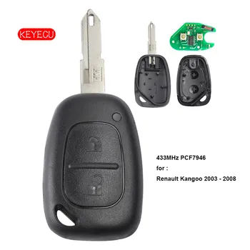 

Keyecu Keyless Entry Remote Key 2 Button 433MHz PCF7946 for Renault Kangoo 2003-2008