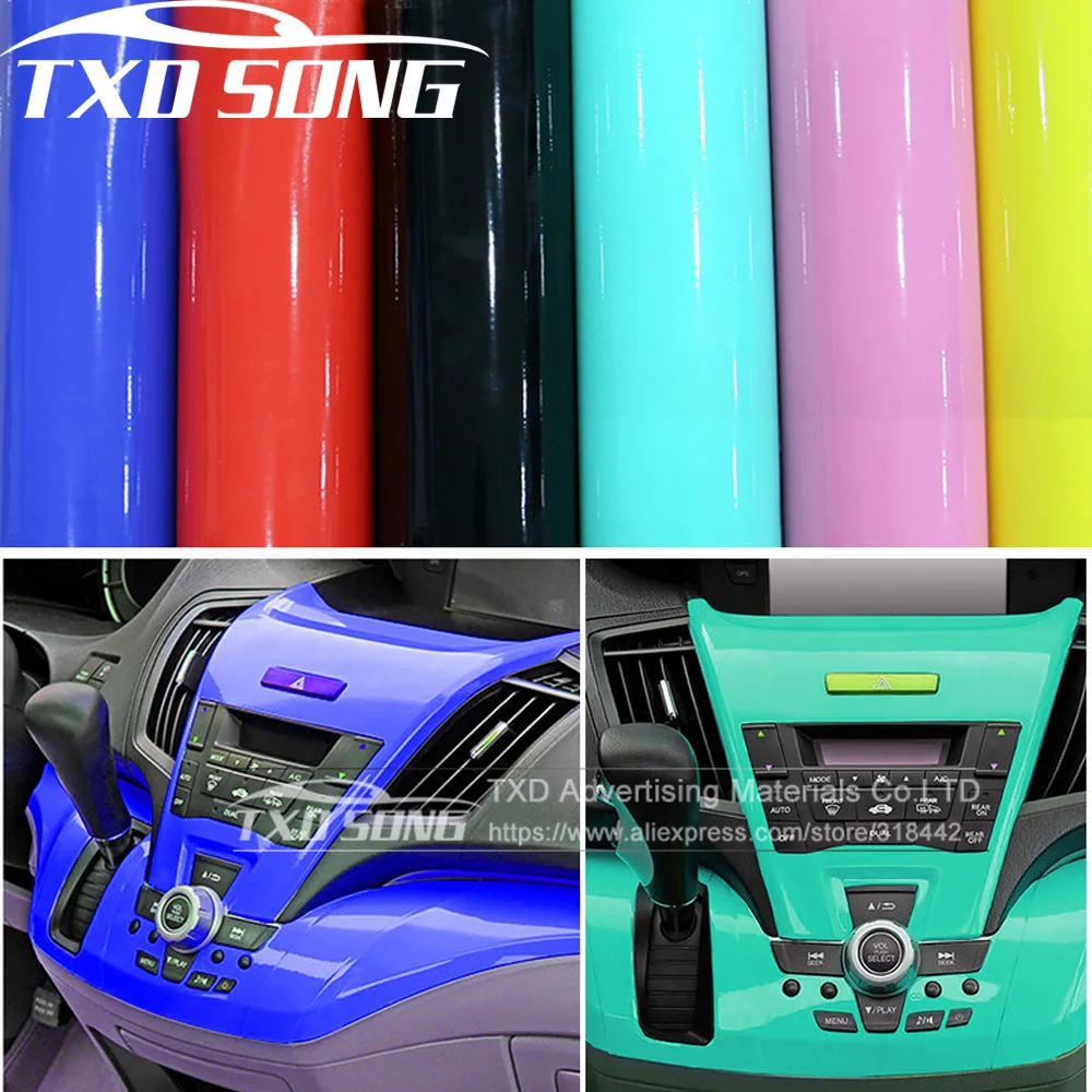 

50cm*200cm/300cm Glossy Vinyl Film Gloss glossy Car Wrap Bubble Free Car Wrapping For Motorcycle Car Sticker Accessories Styling
