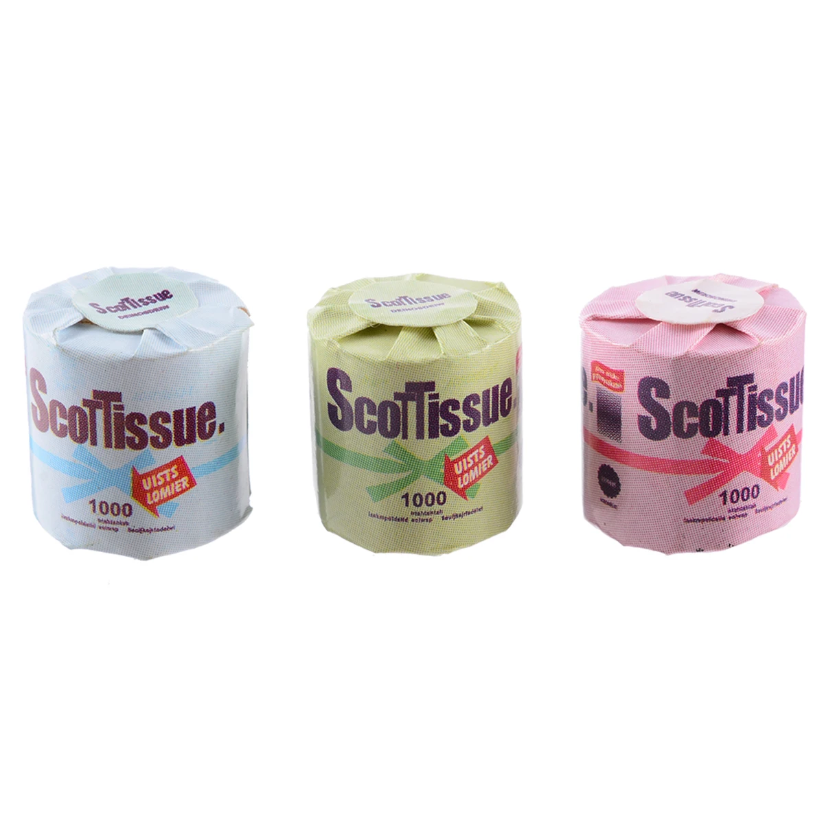 Mayitr 3 Roll of Bathroom Tissue Toilet Paper Miniature Toilet For Dollhouse Cute Miniature Accessory Toy