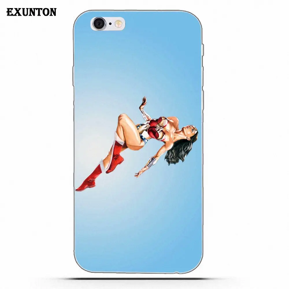 Wonderwoman Comics для Apple iPhone 4 4S 5 5C SE 6 6S 7 8 Plus X Мягкий ТПУ чехол мобильного