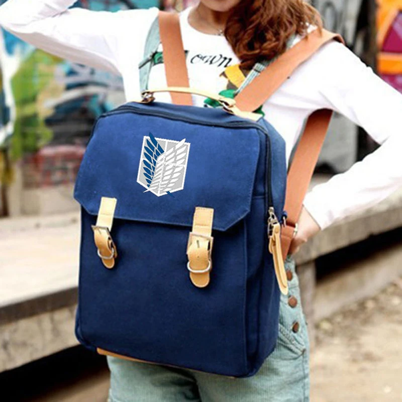 2018 estilo de muy buen gusto de la lona mochila Hot ataque anime en Titán mochila mochilas estudiante Mochilas y bolsas para el colegio para adolescentes Niñas