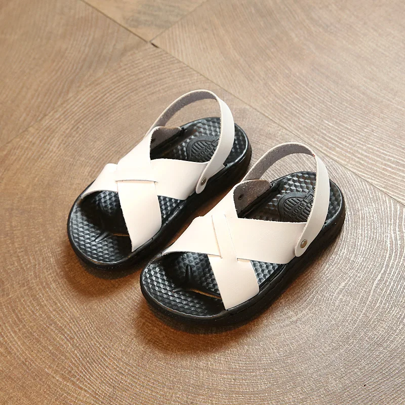 2019 New Breathable Children Sandals Summer Boys Casual PU Leather Sequins Buckle Kids Girls Comfortable Single Sandal Shoes