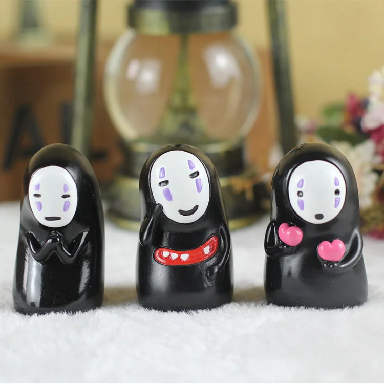 

4*3.5*5.5cm Synthetic Resin Miyazaki Hayao Anime No Face Man Car Furnishing Articles Model Holiday Gifts Ornament Home Crafts