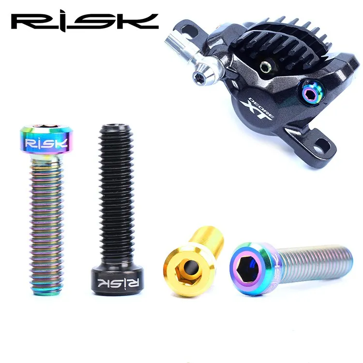 

RISK Titanium M6*23.5 mm Bike Disc Brake Caliper Bolts For SHIMANO DEORE XT and SRAM GUIDE Bicycle Brake Bolts 2 Piece