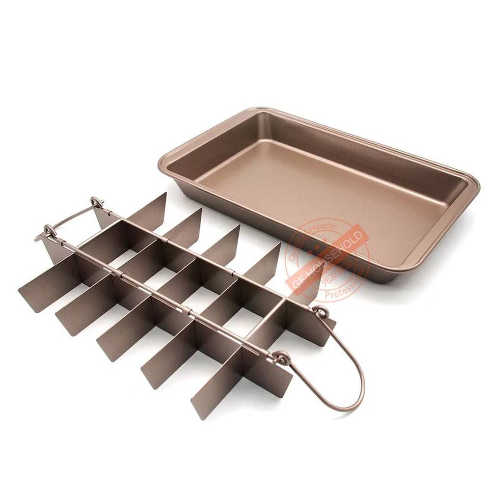 

Brownie Pan with Dividers,18 Pre-slice Non Stick Coated Brownie Baking Tray,Carbon Steel Bakeware for Oven Baking Bakeware