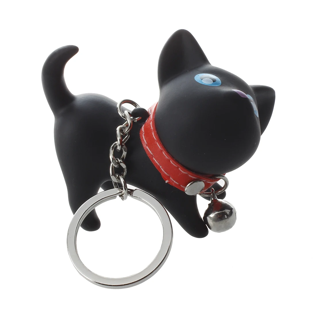 Semk Luft Kat Cat Key Chain Cute Key Ring Bag Ornament Gift ideas Black