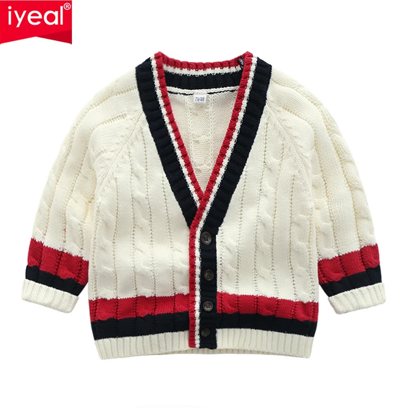 IYEAL Children Boy's Sweater V Neck School Uniform Sweater Long Sleeve