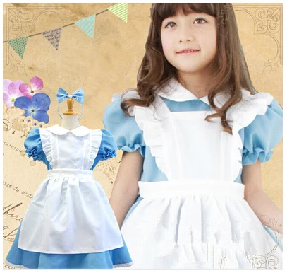 Детское платье на Хэллоуин для девочек «Люкс», «Алиса в стране чудес», голубое/розовое праздничное платье, Детский карнавальный костюм «лолита»