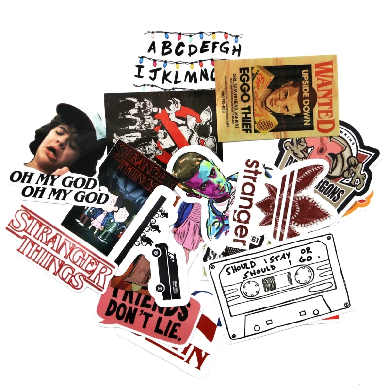 54Pcs Stranger Things 3 Stickers On the Laptop Skateboard Motorcycle Skate Car Anime Stickers Pack For Kids Toys Suitcase Decals