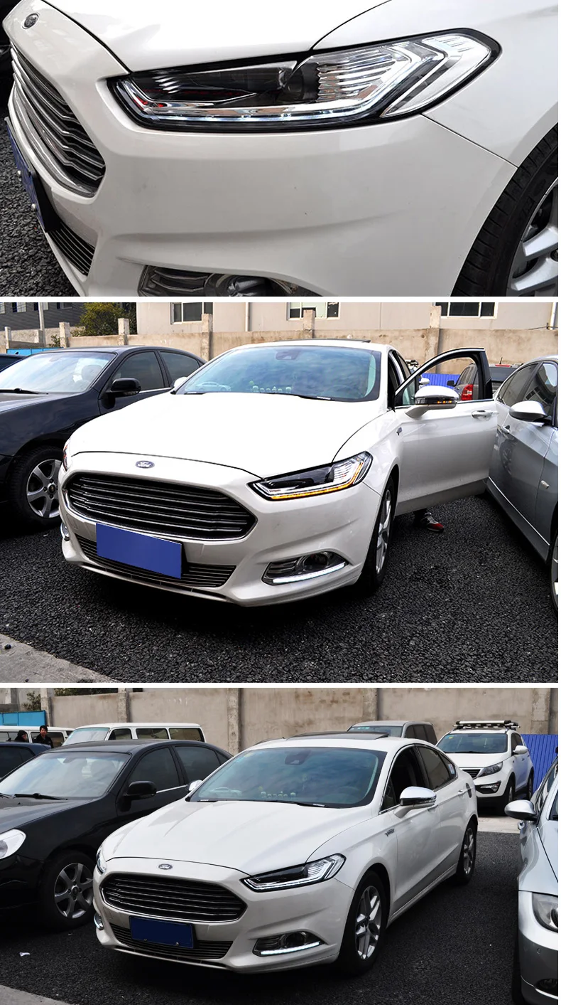 D_YL стайлинга автомобилей для Ford Mondeo фары 2013 Mondeo светодиодный фары DRL Объектив Двойной Луч H7 спрятал bi Xenon объектива