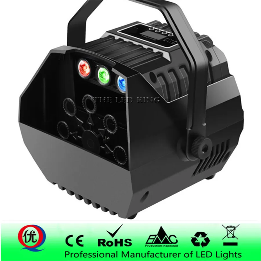 

LED RGB Professional 60W bubble machine Automatic Bubble Machine with High Output Remote Control for wedding party stage effect