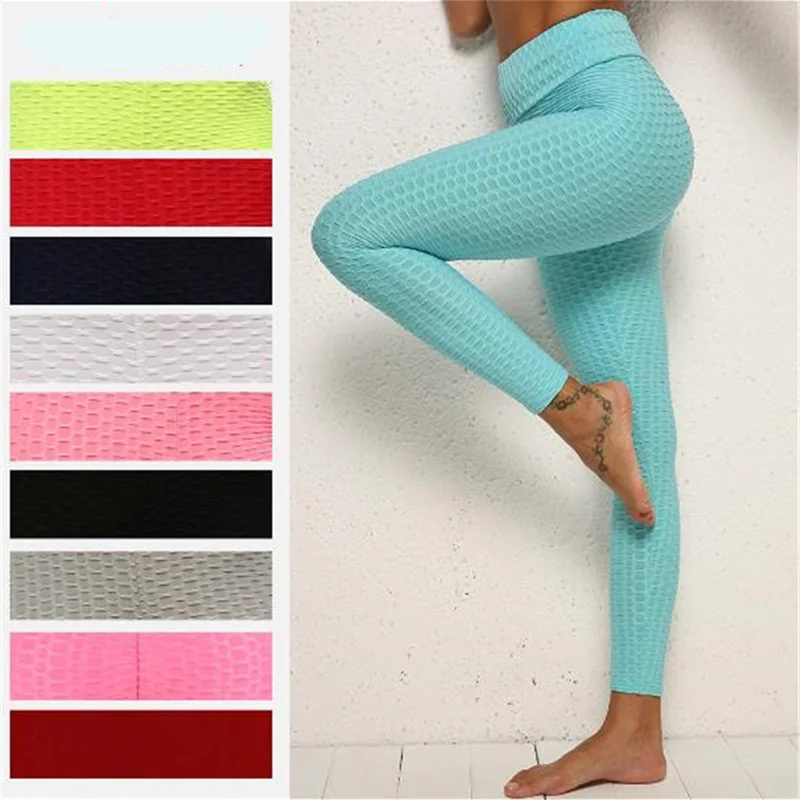 

2019 Fashion Women Fashion Fluorescent Green Wrinkles Push Up Leggings Fitness Slim High Elastic Wicking Dry Quick Legging Pants