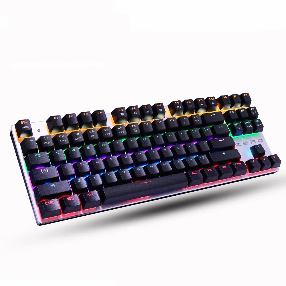 Zero Mechanical Keyboard Anti-ghosting 87/104 LED Backlit Red Black Blue switch Wired Gaming keyboard Russian sticker for PC Zero Mechanical Keyboard Anti-ghosting 87/104 LED Backlit Red Black Blue switch Wired Gaming keyboard Russian sticker for PC
